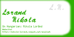 lorand mikola business card